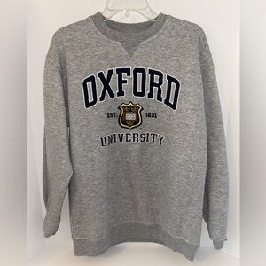 Oxford University official merchandise grey crewneck sweatshirt size Large
